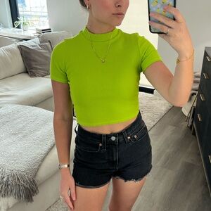BP Lime Green Ribbed Short Sleeve Tee